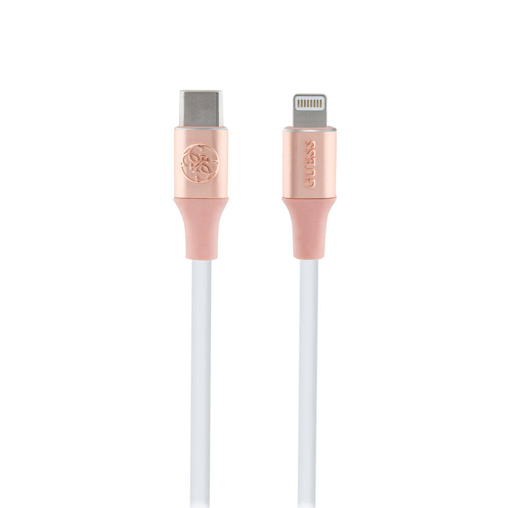 Guess Orjinal Lisanslı 4G ve Yazı Logolu Aydınlatmalı Kablo Ucu Hızlı Şarj Özellikli Type-C To Lightning PD Kablo 3A 1.5m - 2