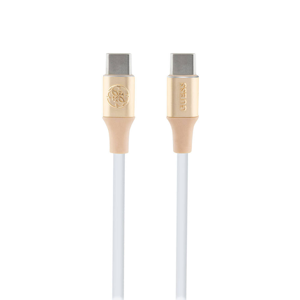 Guess Orjinal Lisanslı 4G ve Yazı Logolu Aydınlatmalı Kablo Ucu Hızlı Şarj Özellikli Type-C To Type-C PD Kablo 3A 1.5m - 2
