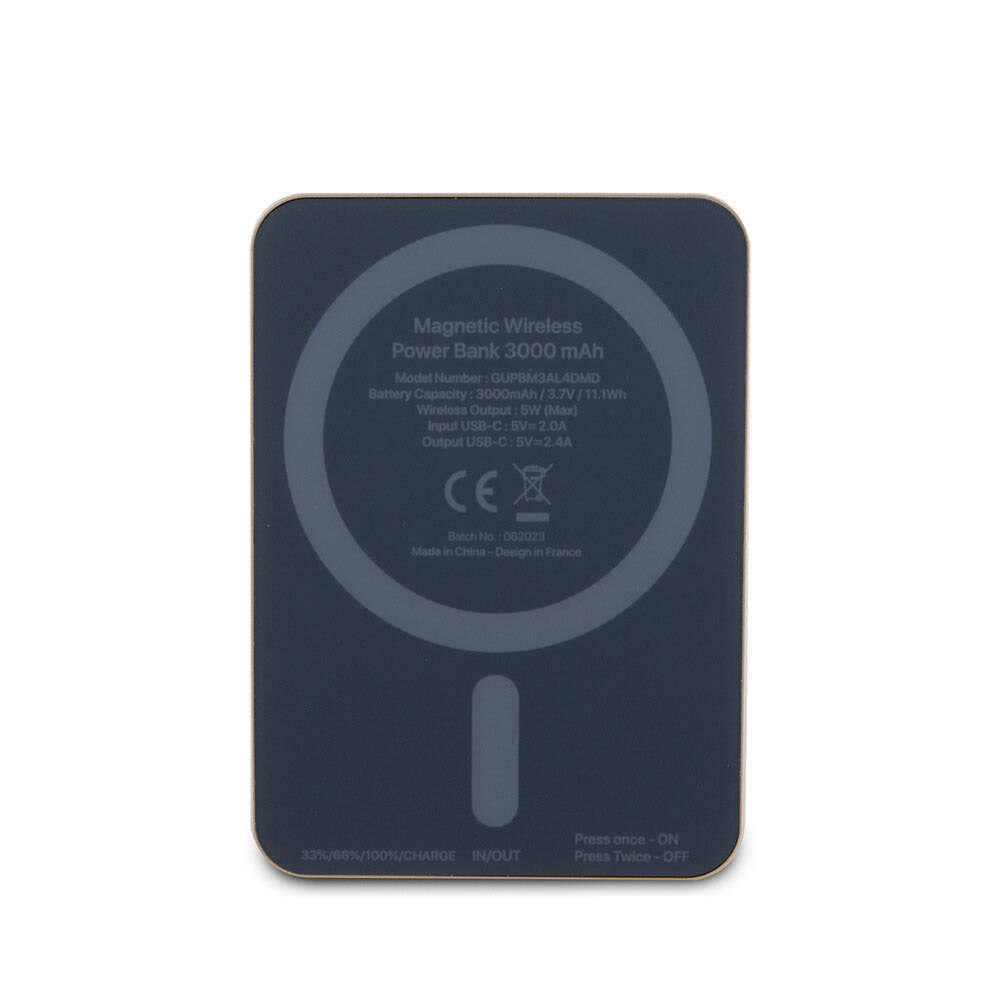 Guess Orjinal Lisanslı M-safe Şarj Özellikli Taşlı 4G Logolu Powerbank 3000mAh 5W