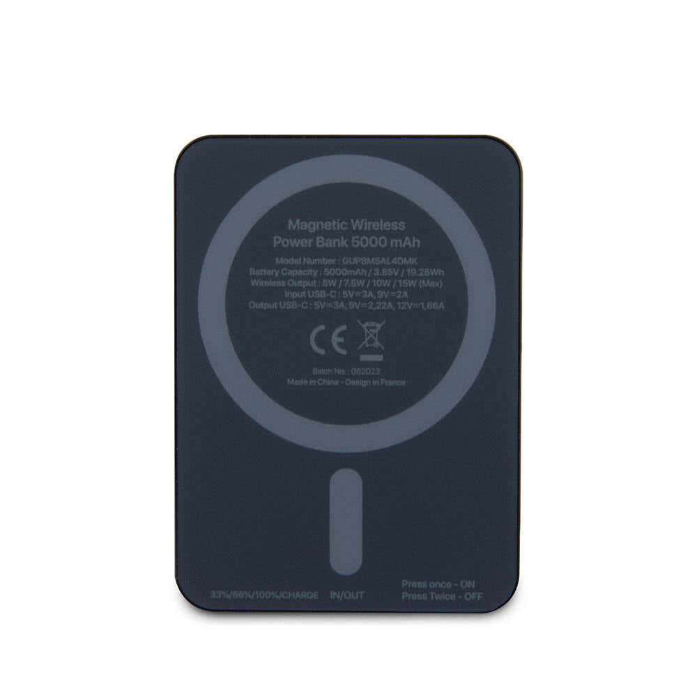 Guess Orjinal Lisanslı M-safe Şarj Özellikli Taşlı 4G Logolu Powerbank 5000mAh 15W