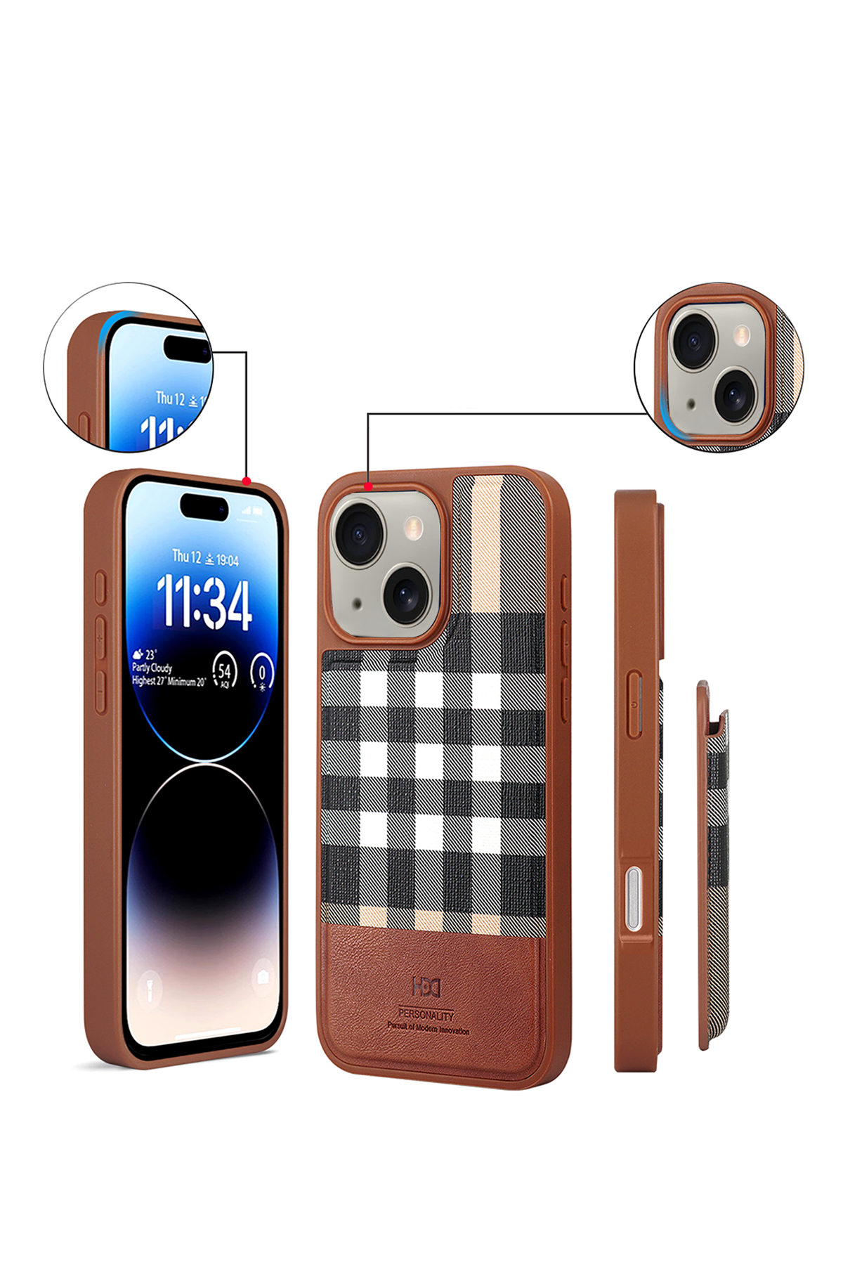 HDD Apple iPhone 13/14 HBC-218 Kartlıklı Manyetik Telefon Kılıfı