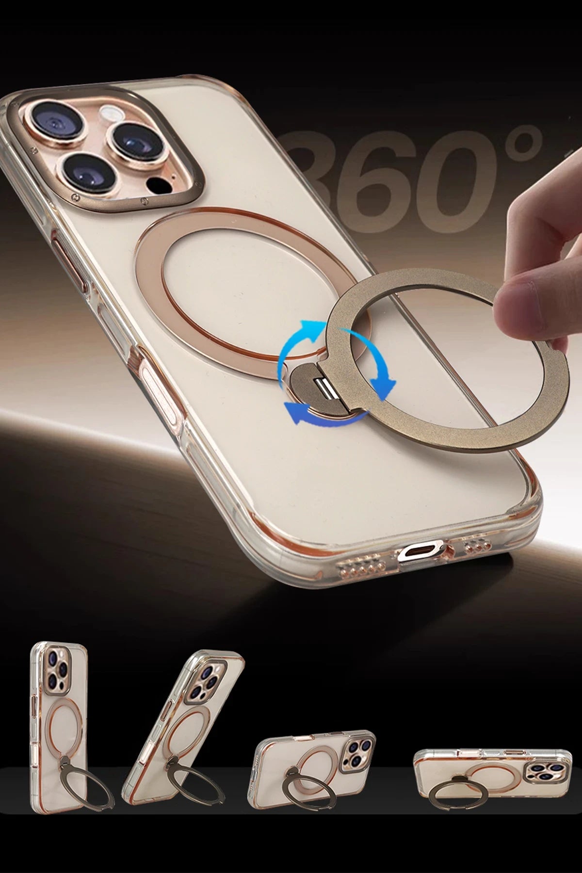 HDD Apple iPhone 15 Pro Max HBC-338 Andes Magsafe Standlı Telefon Kılıfı