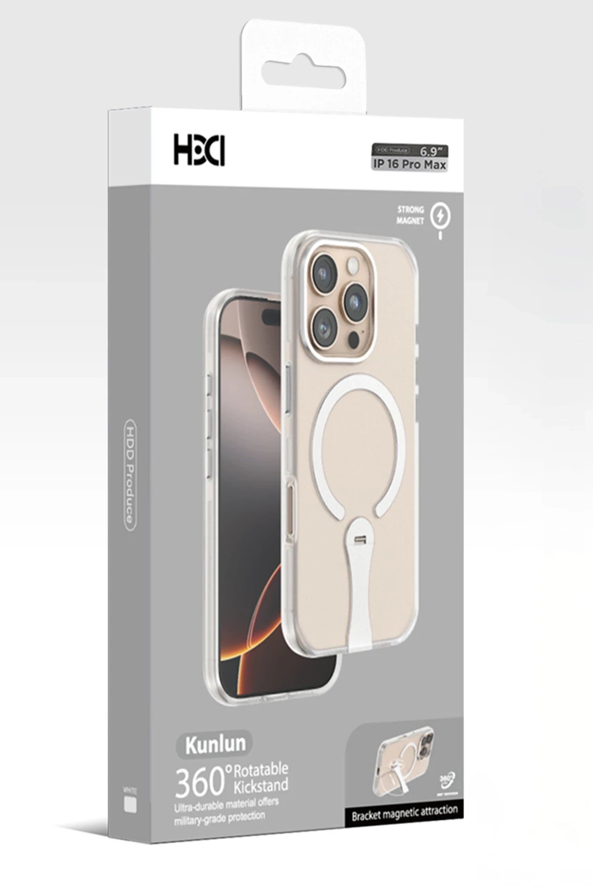 HDD Apple iPhone 16 Pro Max HBC-354 Kunlun Standlı Magsafe Telefon Kılıfı