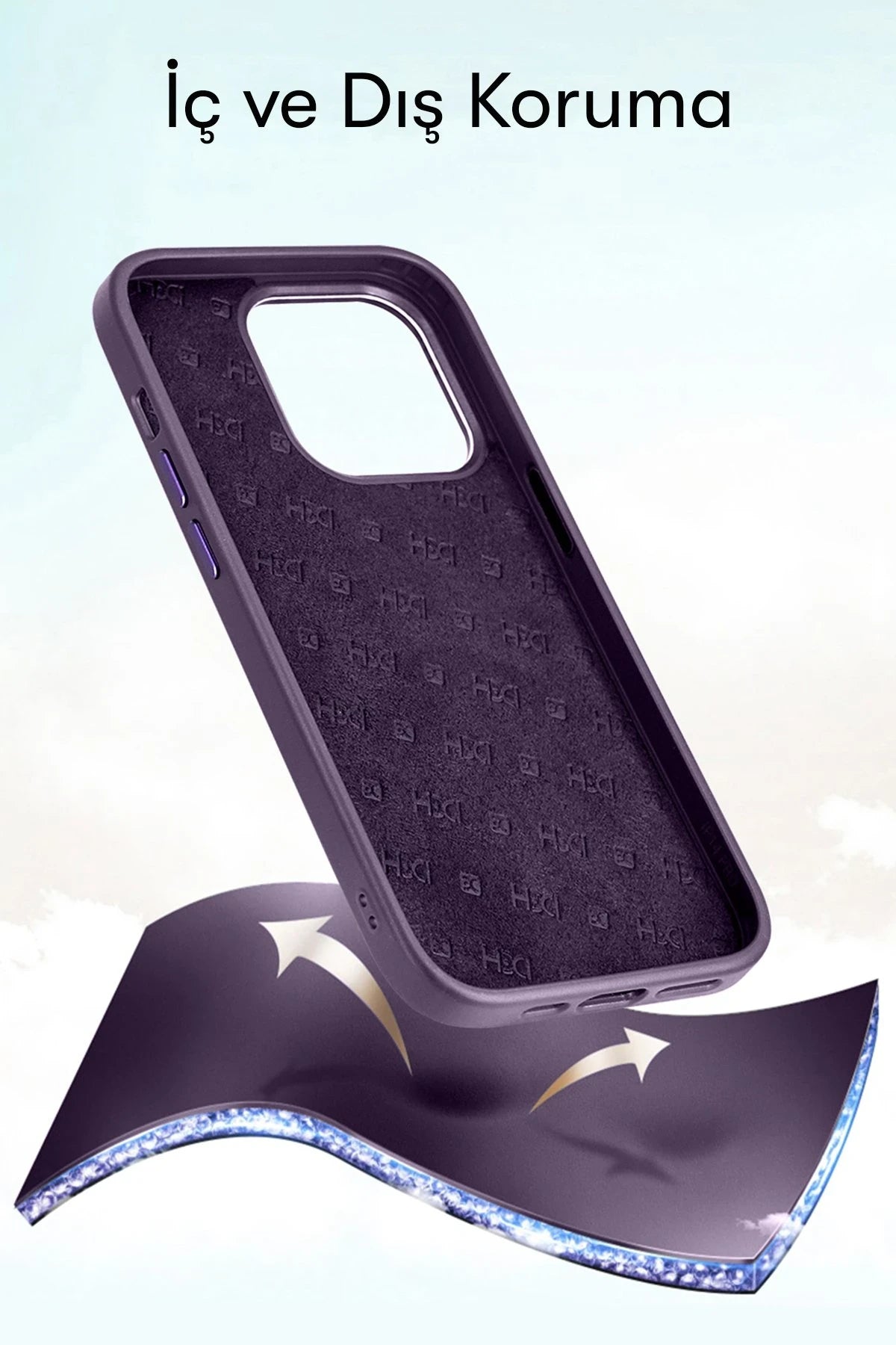 HDD iPhone 14 Pro Kılıf HBC-190 Kolaj Telefon Kılıfı
