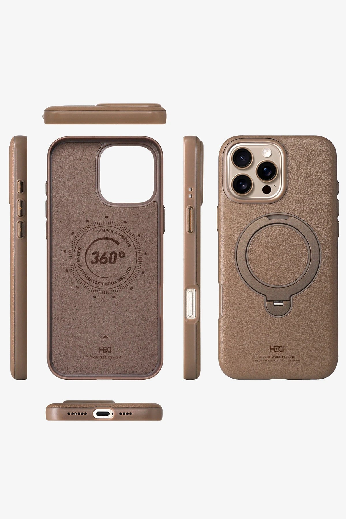 HDD iPhone 16 Pro Vapor Deri Magsafe Standlı Telefon Kılıfı