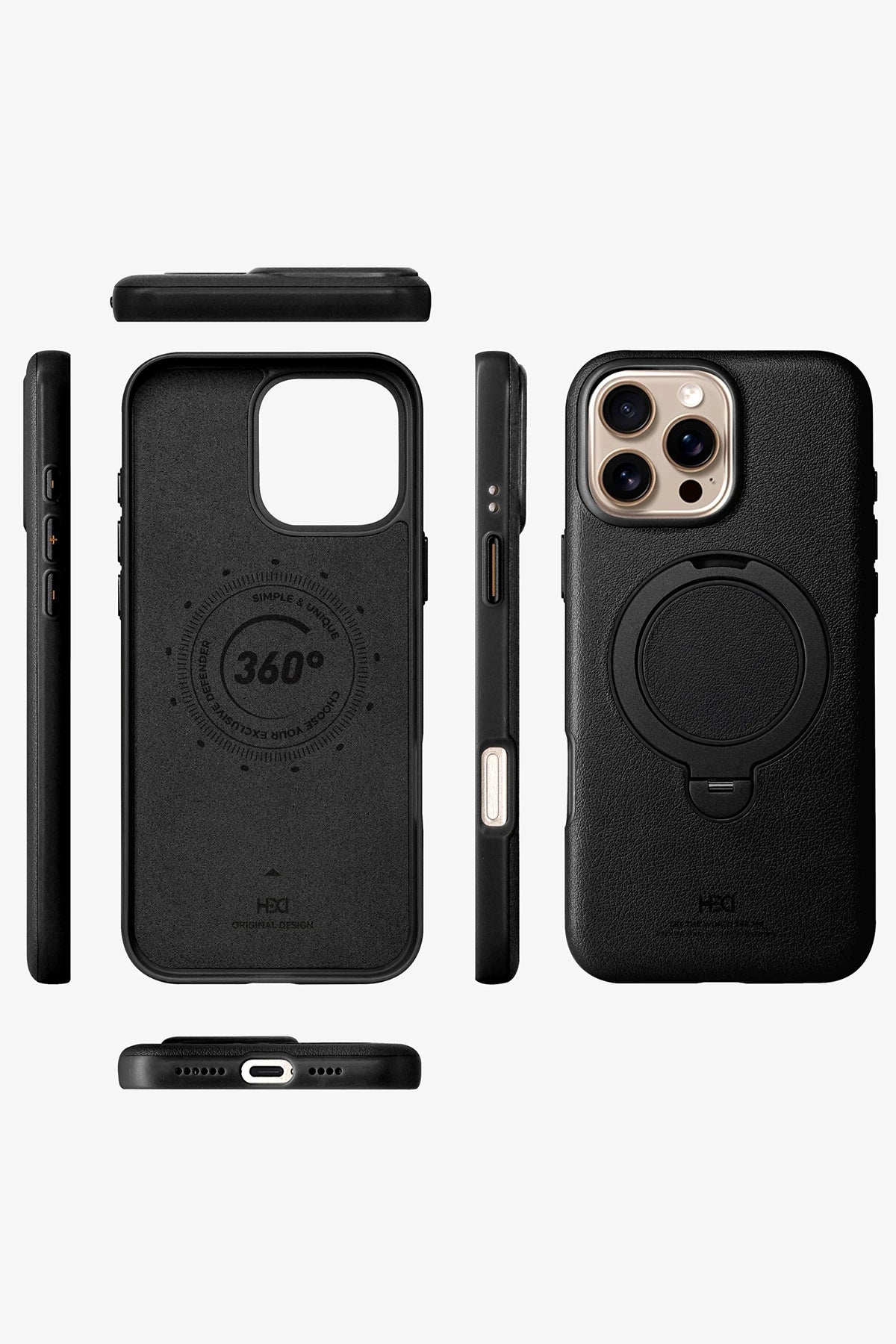 HDD iPhone 16 Pro Vapor Deri Magsafe Standlı Telefon Kılıfı