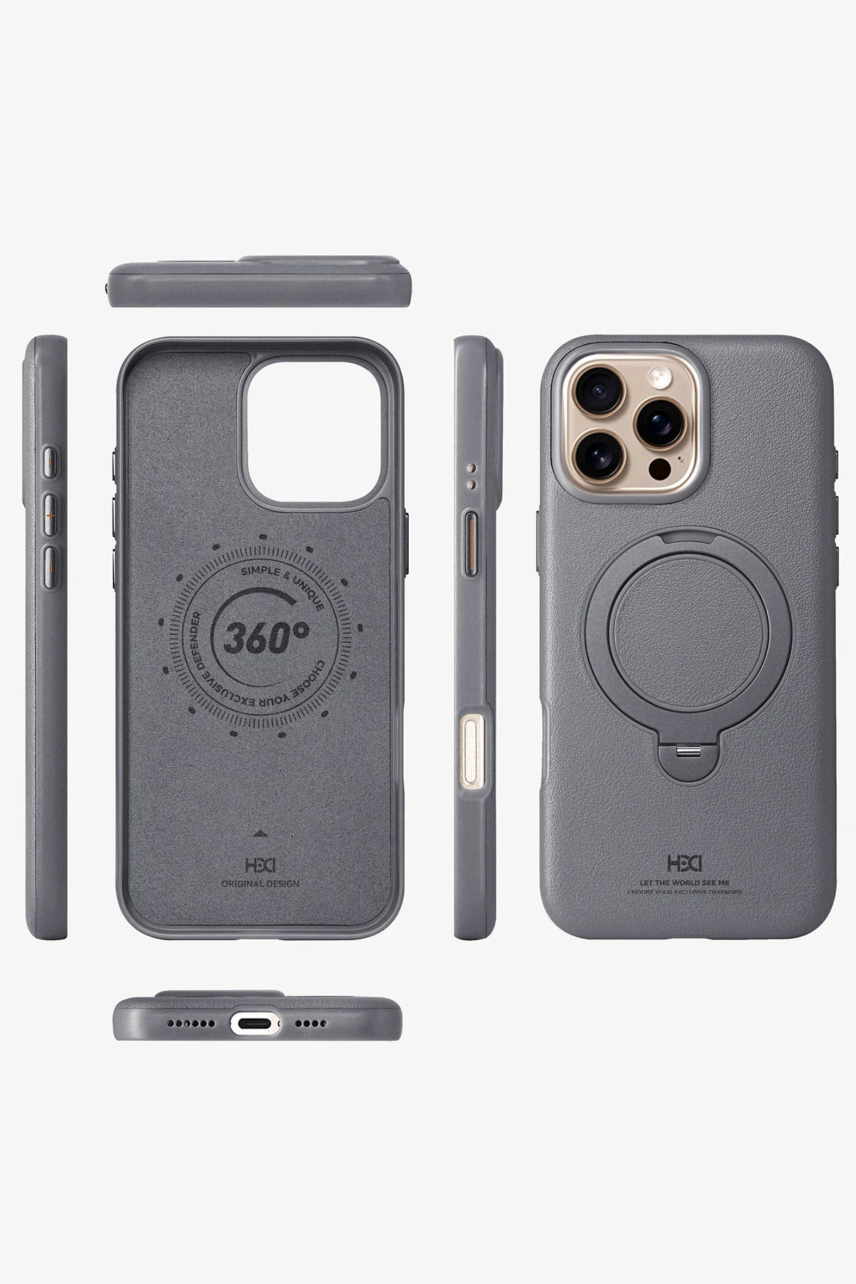 HDD iPhone 16 Pro Vapor Deri Magsafe Standlı Telefon Kılıfı