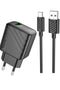 Hoco. CS21A Rich 18W USB 3.0 QC Çıkışlı Ekstra USB to Type-C Kablolu Hızlı Şarj Aleti