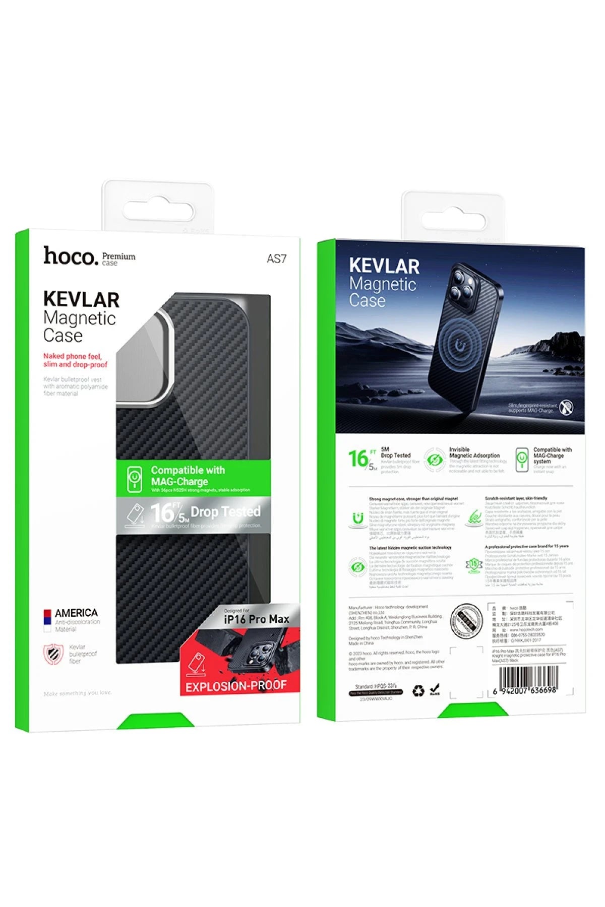 Hoco. iPhone 16 Pro Knight Kevlar Magsafe Telefon Kılıfı