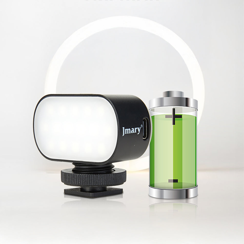 Jmary FM-16RGB Mandallı Dijital LED Göstergeli Telefon-Kamera Üstü RGB Işık 750mAh