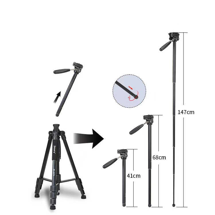 Jmary KP2274 Yatay Dikey 360 Derece Fonksiyonel Tripod 167cm - 11