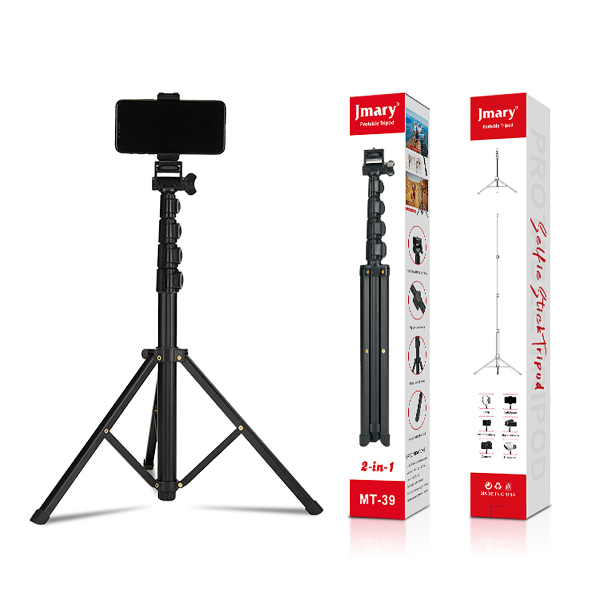 Jmary MT-39 5 Kademeli 153cm Fonksiyonel 2 in 1 Monopod 360 Derece Dönebilen Başlıklı Tripod - 2