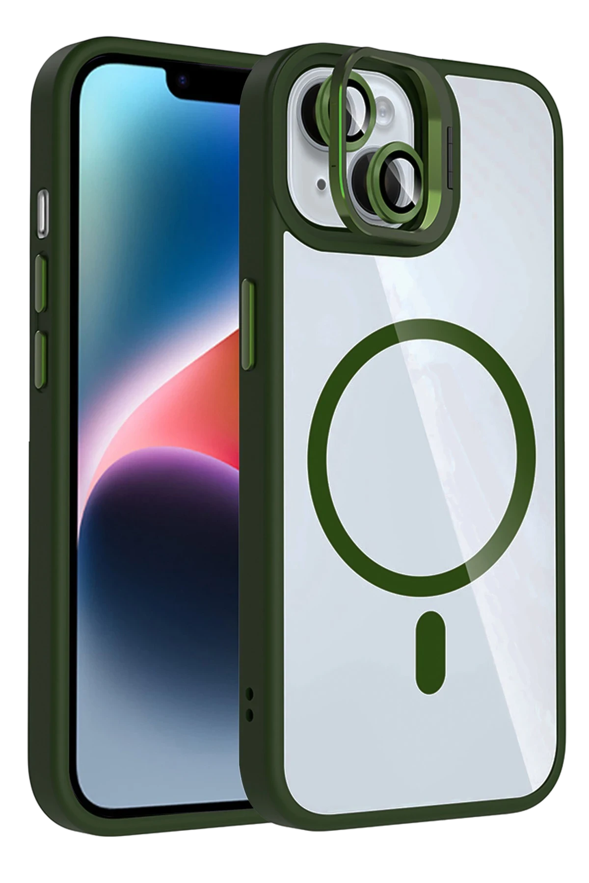 Joko Apple iPhone 15 Remim Lensli Magsafe Standlı Telefon Kılıfı