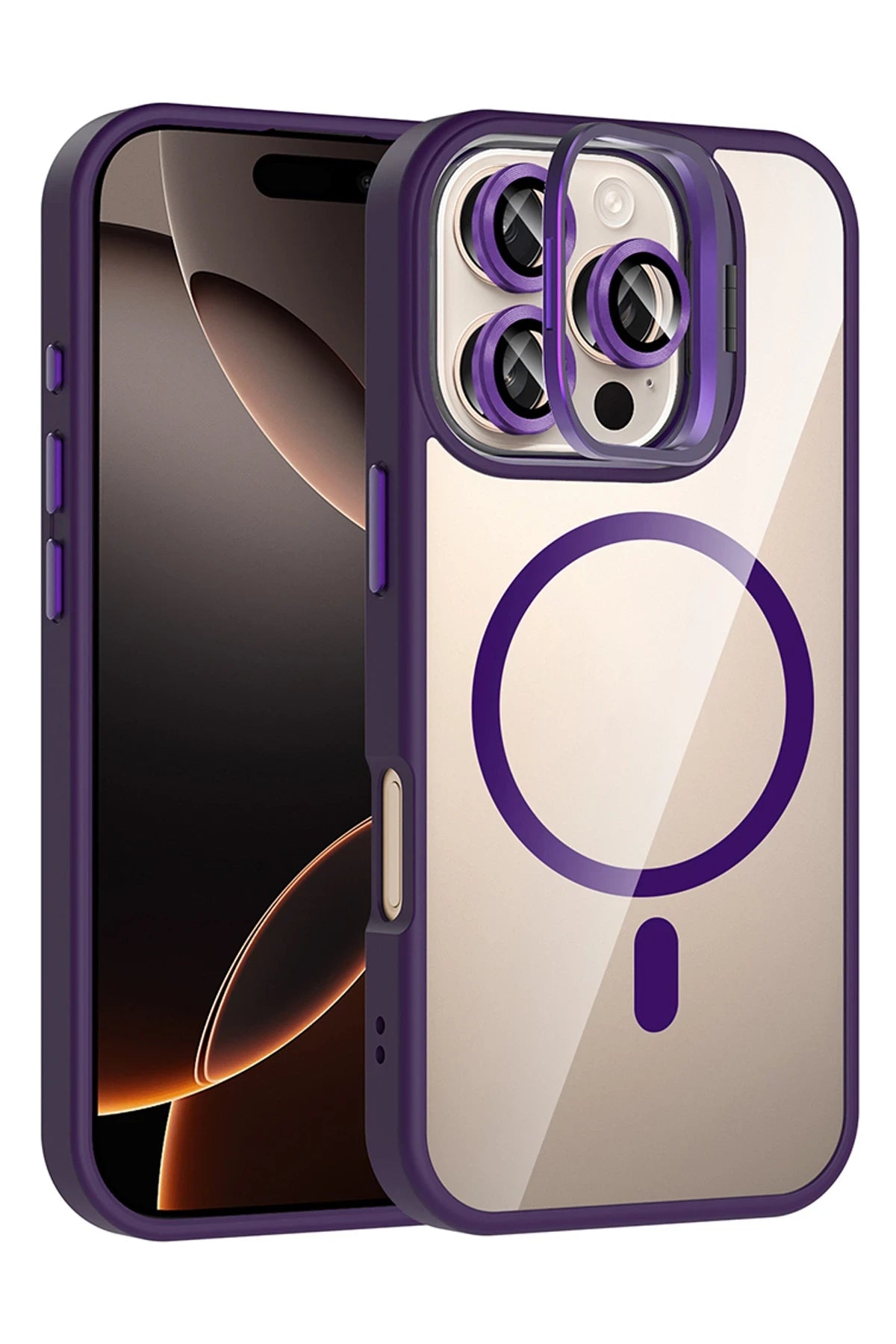 Joko Apple iPhone 16 Pro Remim Lensli Magsafe Standlı Telefon Kılıfı