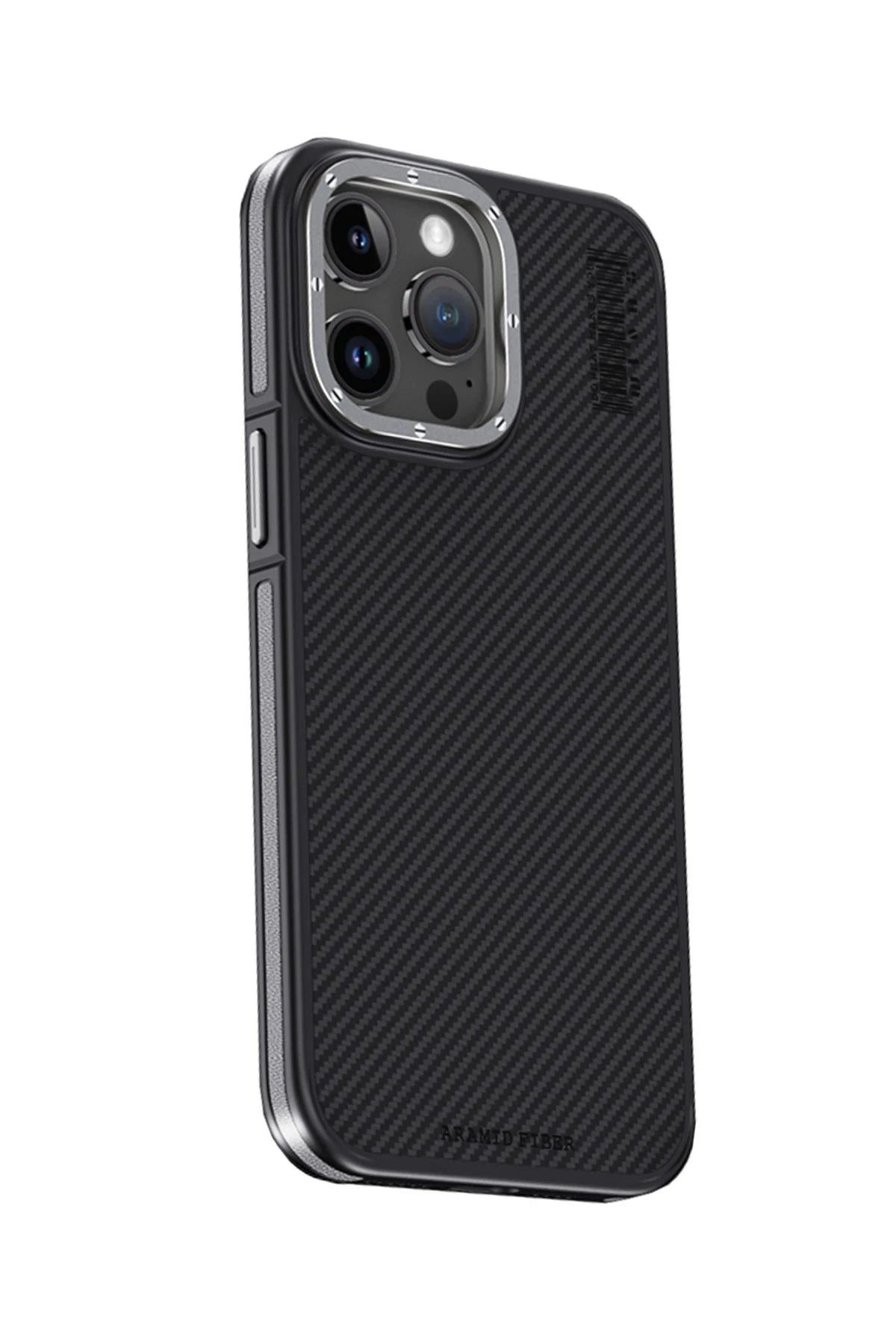 Joko iPhone 15 Pro Kılıf Aramid 600D Kevlar Karbon Fiber Magsafe Telefon Kılıfı