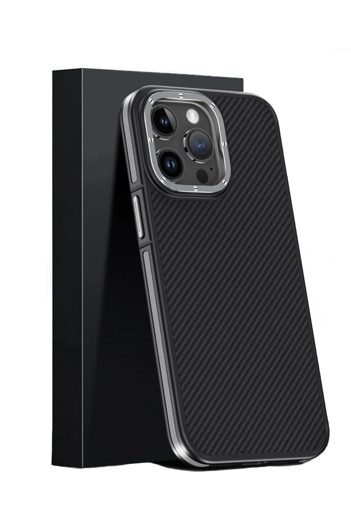 Joko iPhone 15 Pro Max Kılıf Aramid 600D Kevlar Karbon Fiber Magsafe Telefon Kılıfı