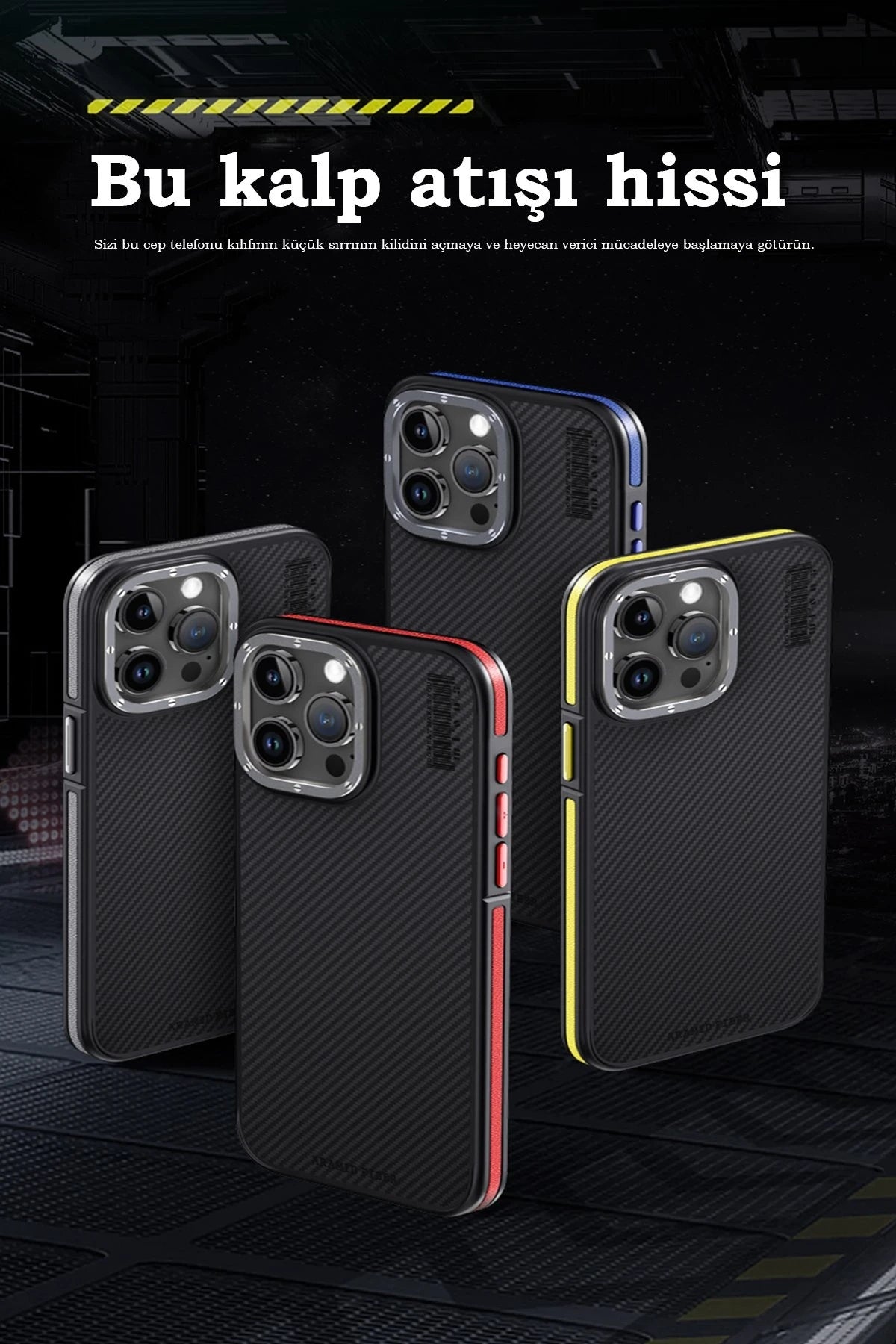 Joko iPhone 15 Pro Max Kılıf Aramid 600D Kevlar Karbon Fiber Magsafe Telefon Kılıfı