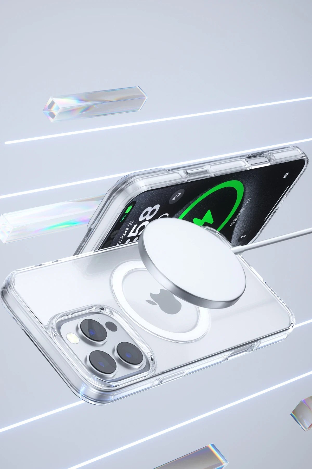 Joko iPhone 16 Pro Gleam PC Sert Magsafe Telefon Kılıfı