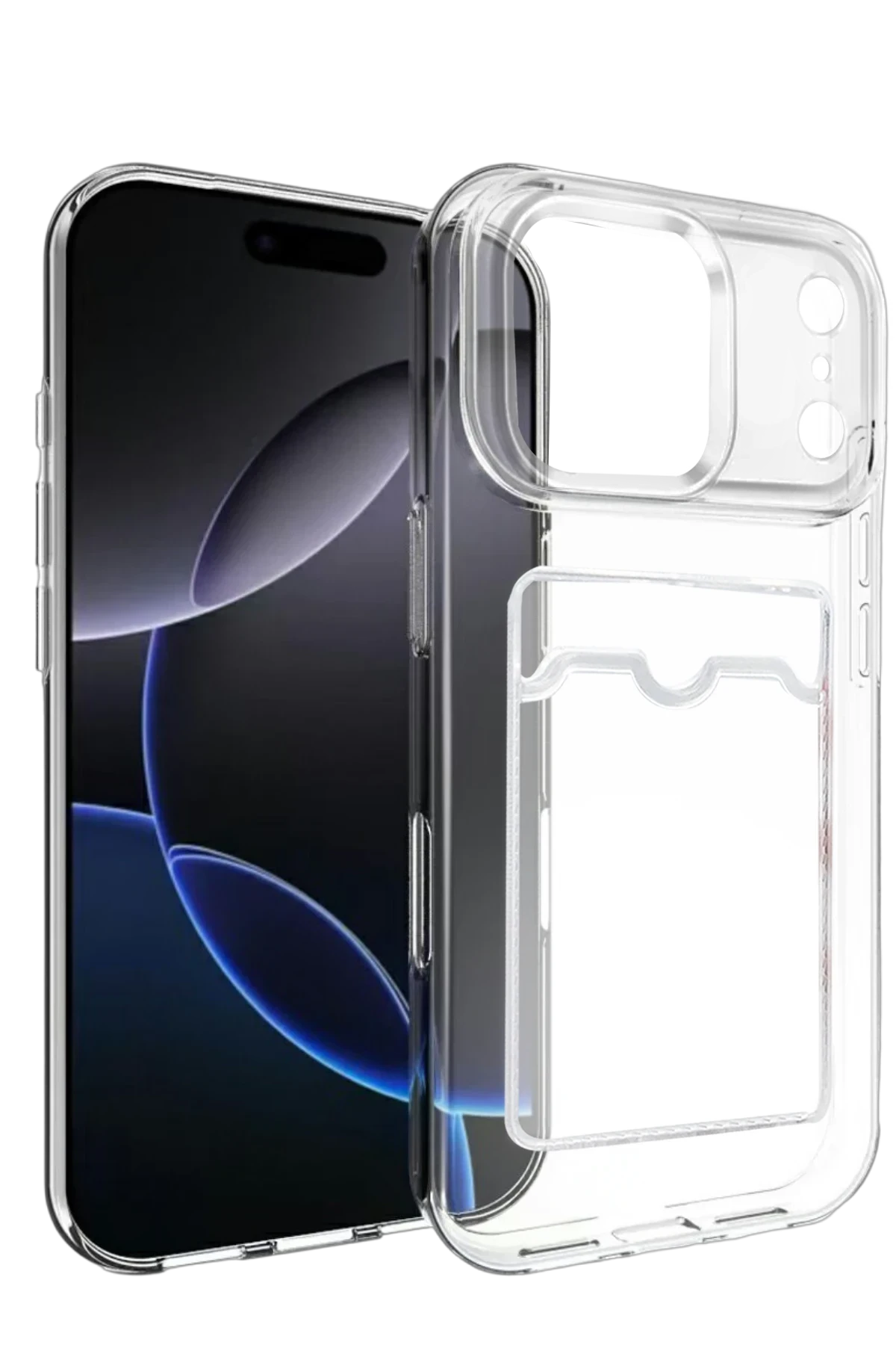 Cepax iPhone 17 Pro Max Kart Şeffaf Silikon Telefon Kılıfı