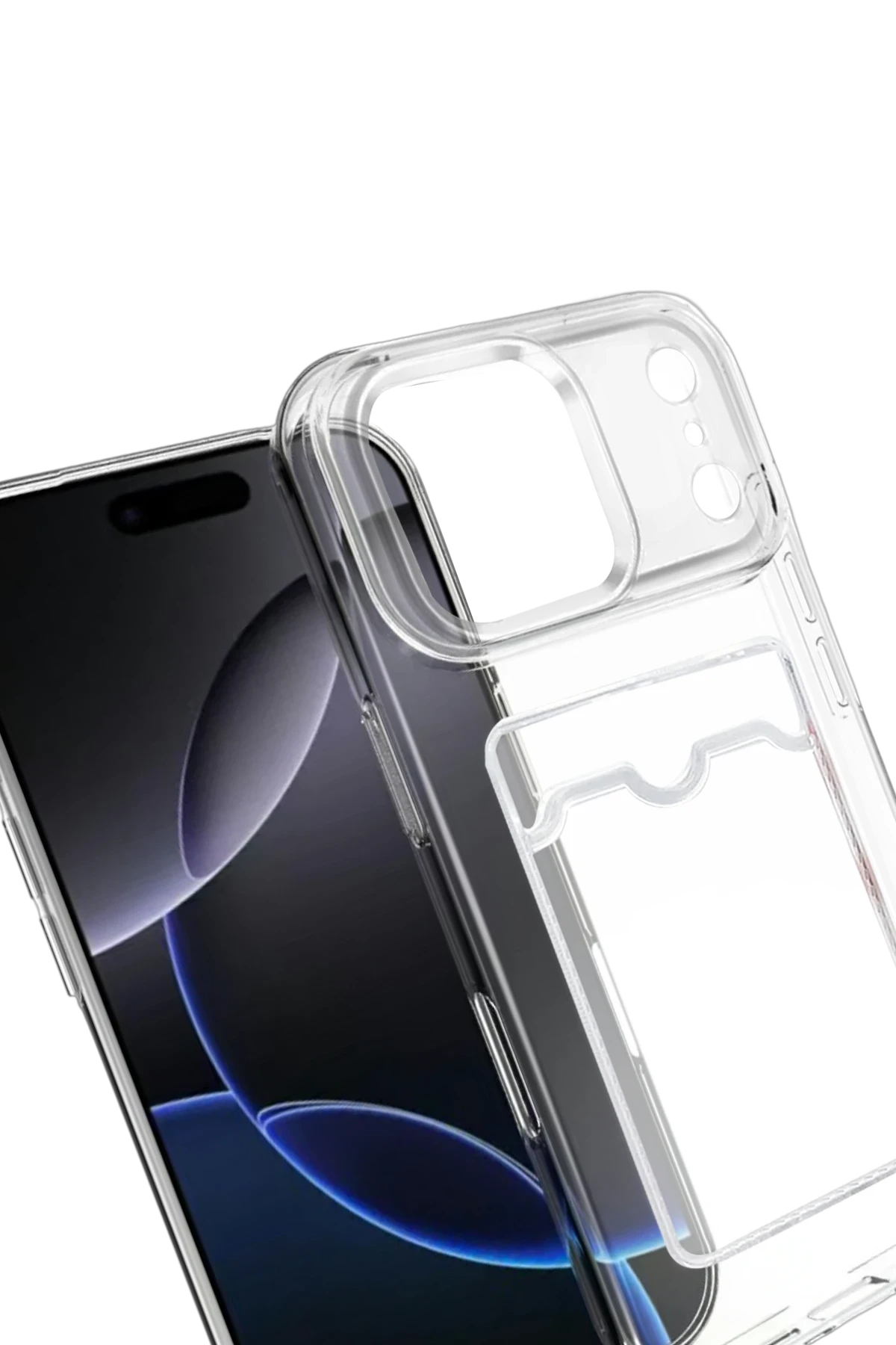 Cepax iPhone 17 Pro Max Kart Şeffaf Silikon Telefon Kılıfı