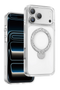 Keephone Apple iPhone 17 Pro Crystal Taşlı 360 Magsafe Standlı Telefon Kılıfı