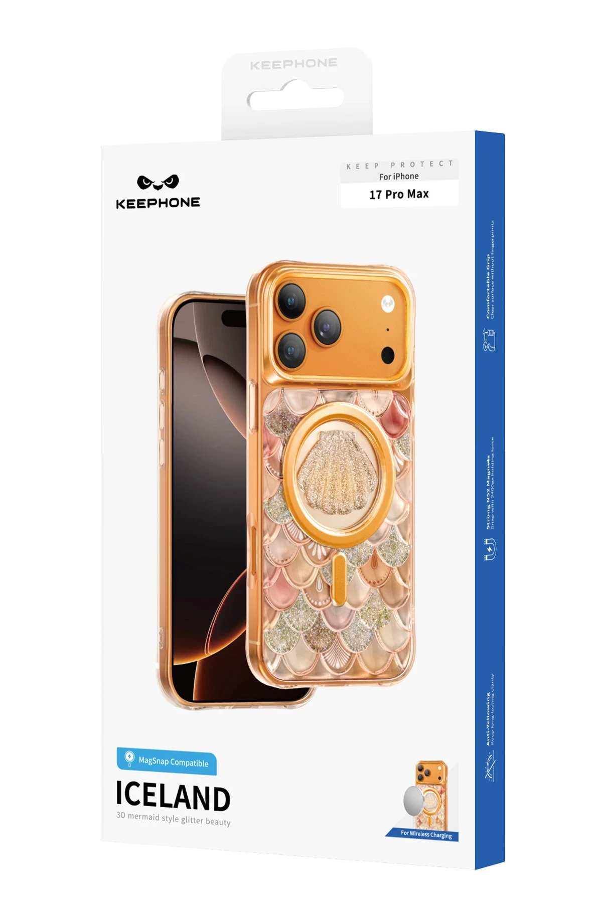 Keephone Apple iPhone 17 Pro Max Iceland Simli Magsafe Telefon Kılıfı