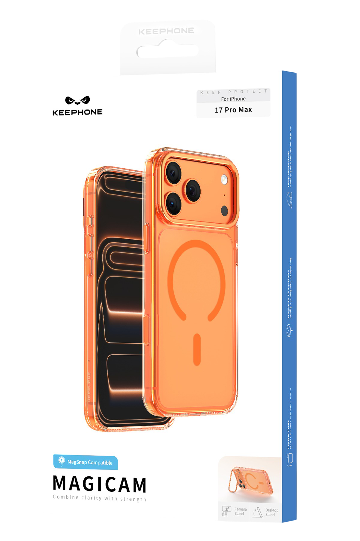Keephone Apple iPhone 17 Pro Max Magicam Standlı Magsafe Telefon Kılıfı