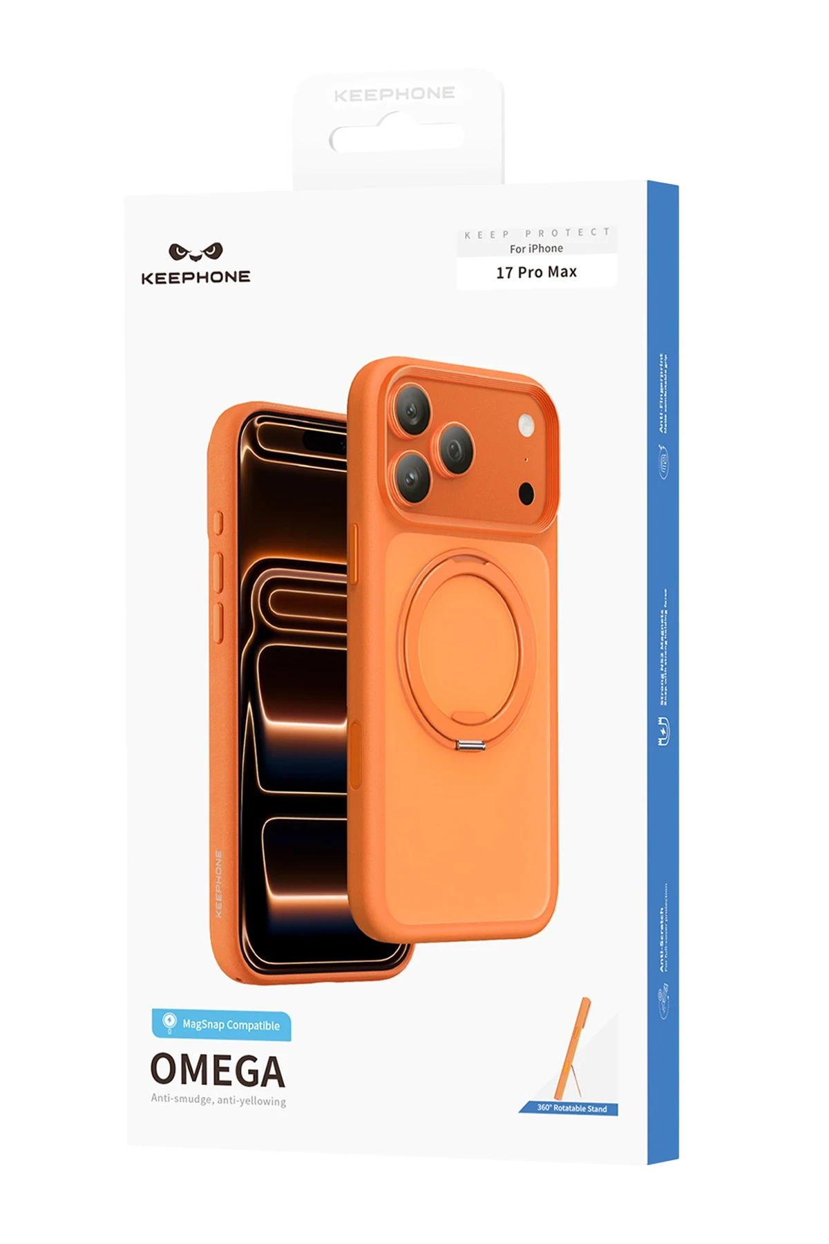 Keephone iPhone 17 Pro Max Omega Magsafe Standlı Telefon Kılıfı