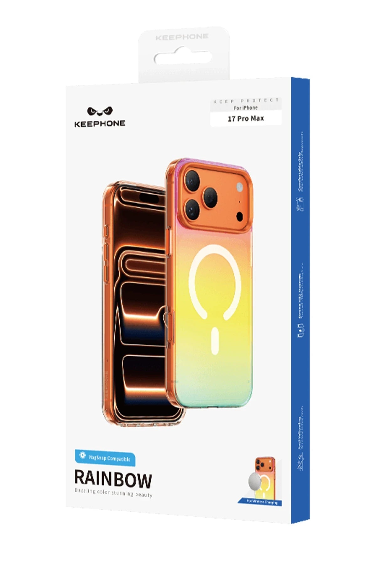 Keephone Apple iPhone 17 Pro Rainbow Magsafe Telefon Kılıfı