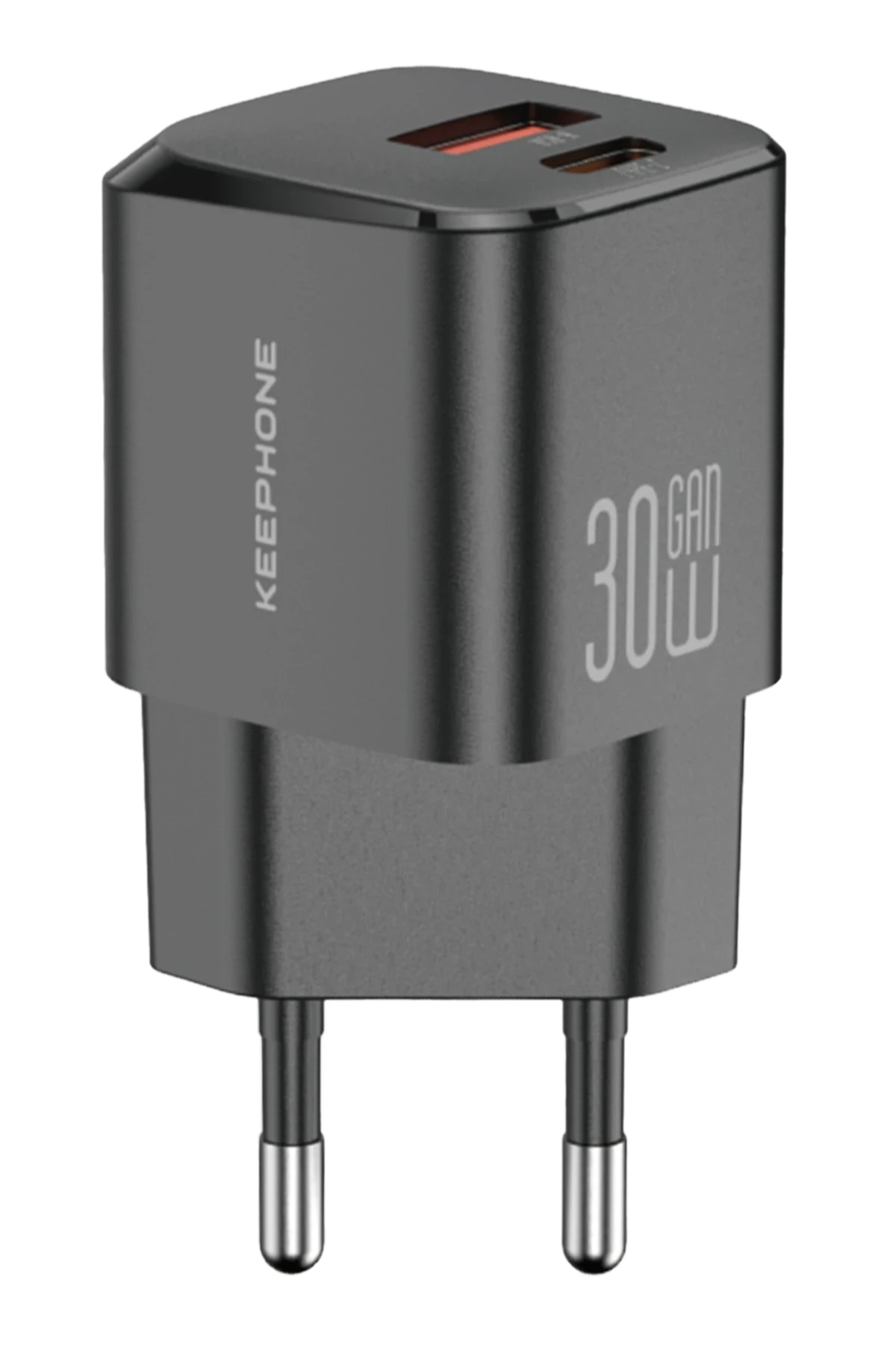 Keephone GaN Wall CH23091 30W 1 Adet Type-C ve 1 Adet USB Çıkışlı GaN Şarj Cihazı