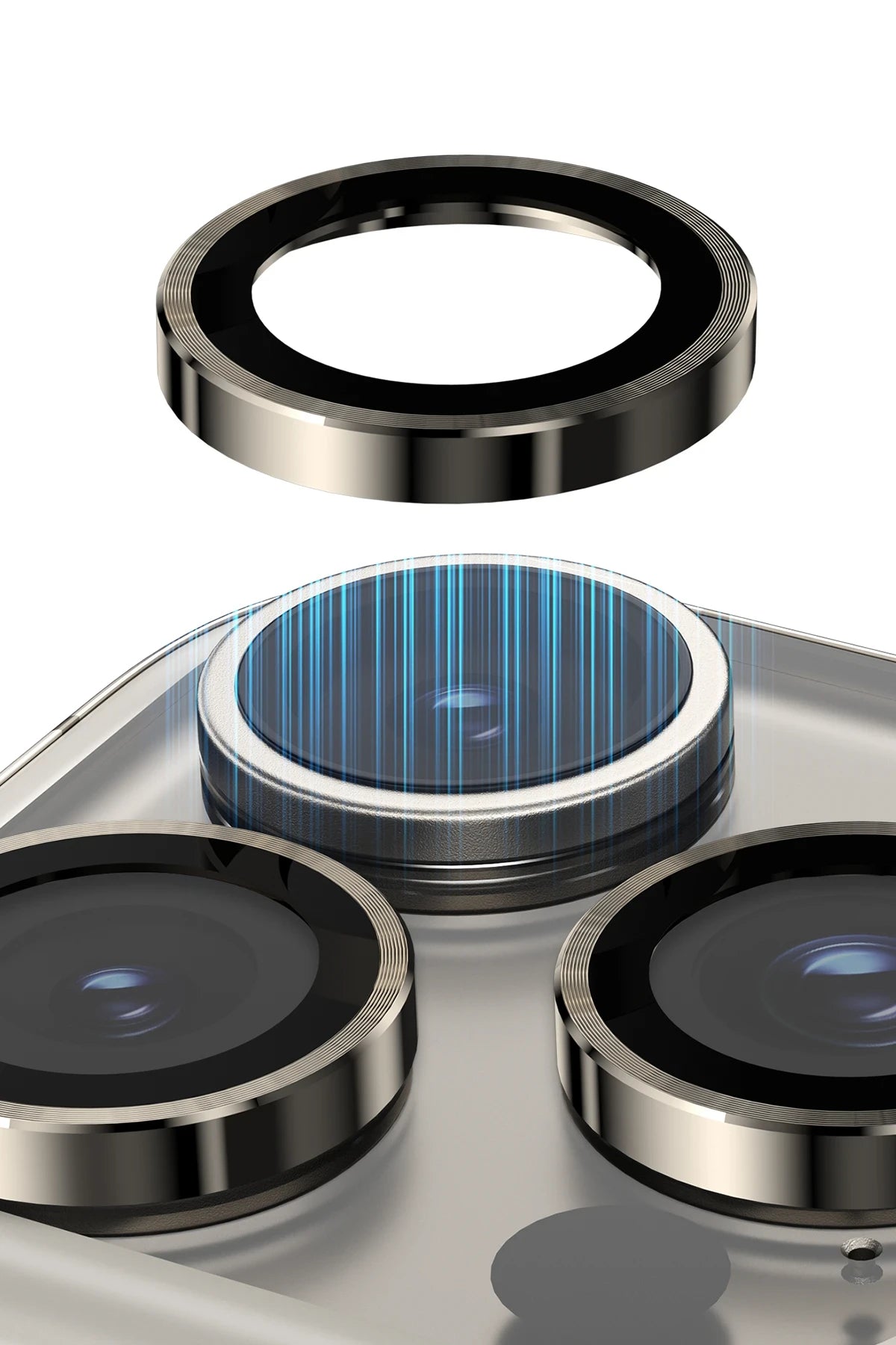 Keephone iPhone 14 3D Spiral Alüminyum AR Kamera Lens Koruyucu