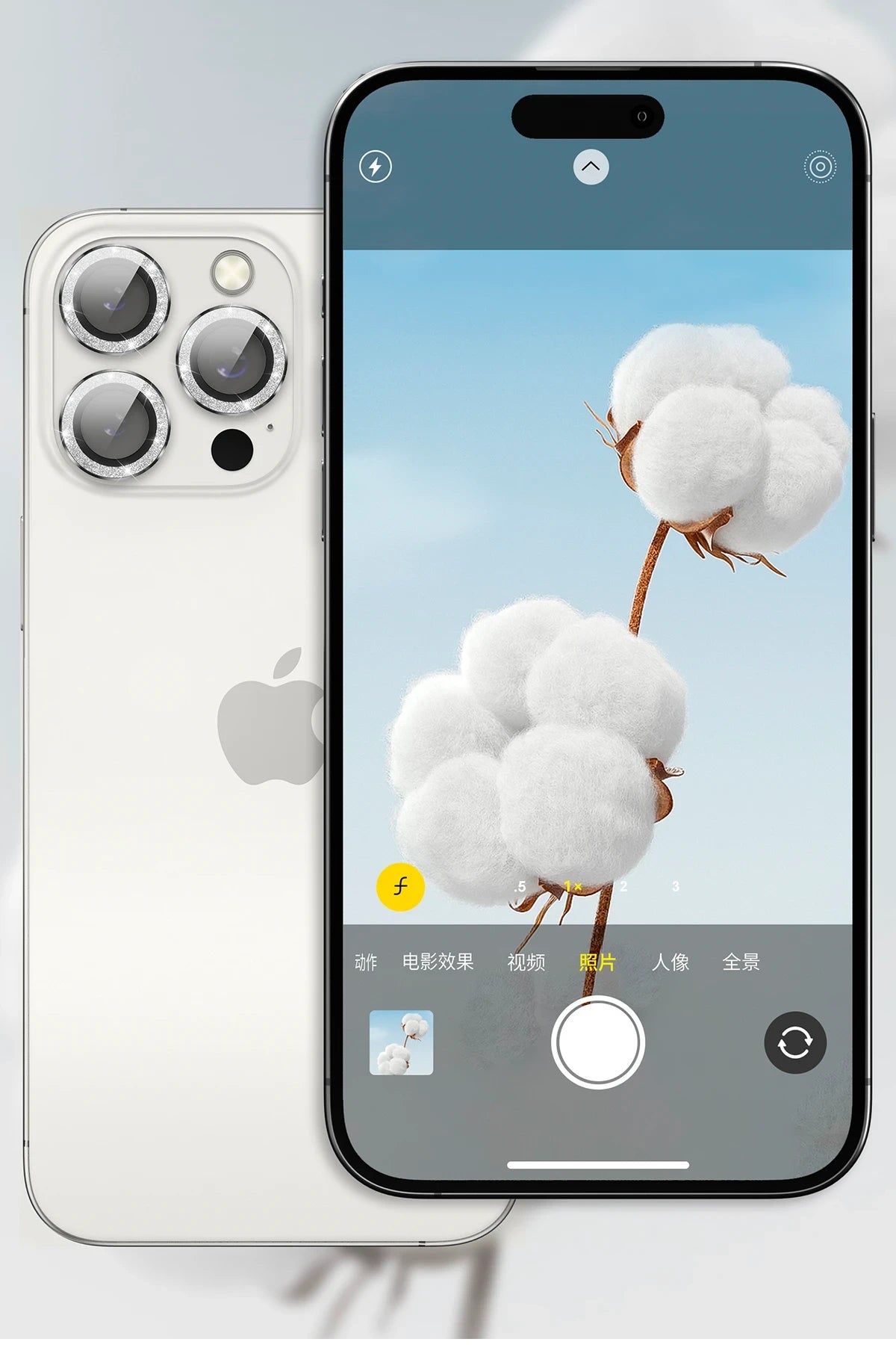 Keephone iPhone 15 Pro Max Maria Simli Kamera Lens Koruyucu