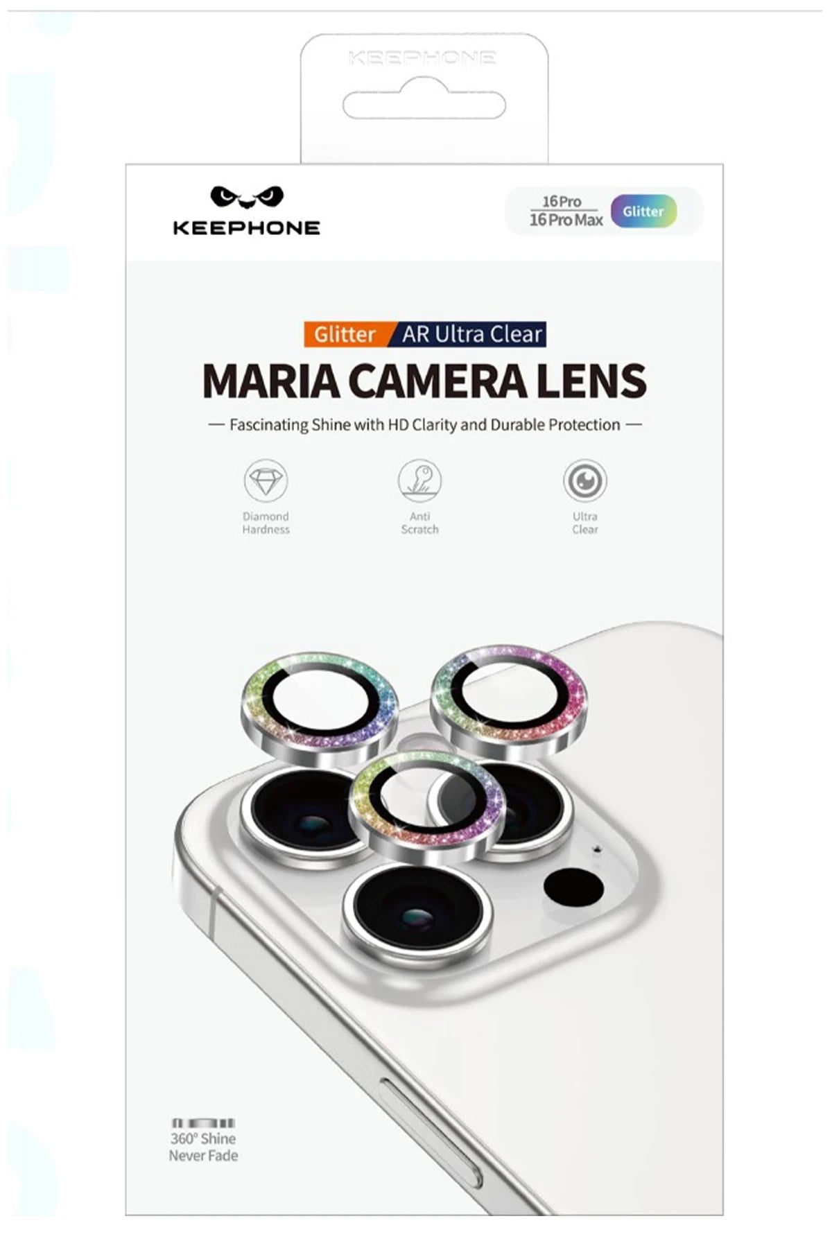 Keephone iPhone 15 Pro Max Maria Simli Kamera Lens Koruyucu