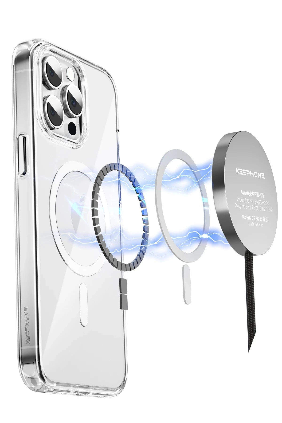 Keephone iPhone 15 Pro Max Non Yellow Şeffaf Magsafe Telefon Kılıfı