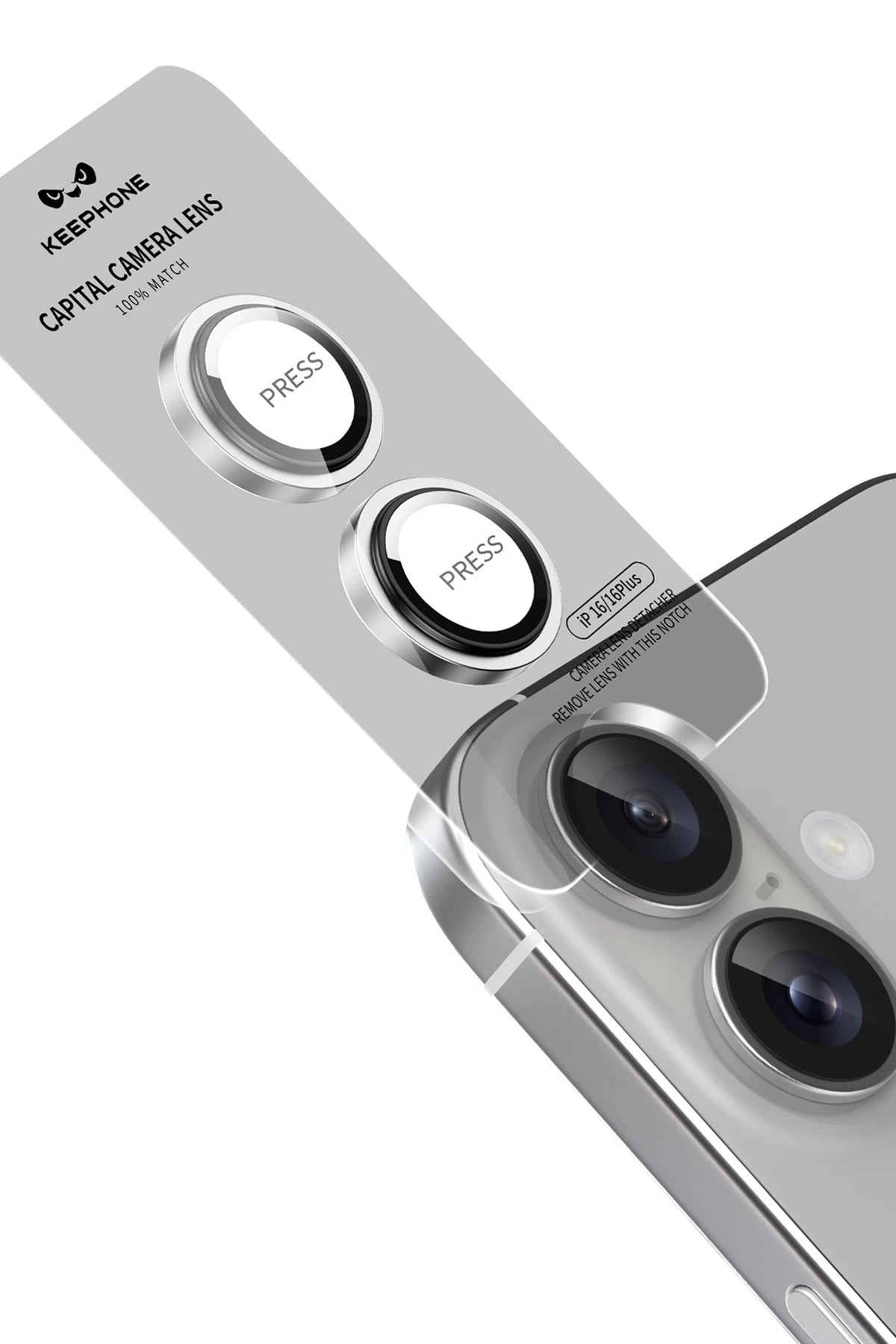 Keephone iPhone 16 Capital Alüminyum AR Kamera Lens Koruyucu