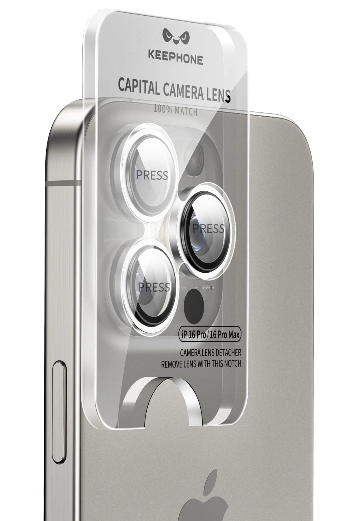 Keephone iPhone 16 Pro Max Capital Alüminyum AR Kamera Lens Koruyucu
