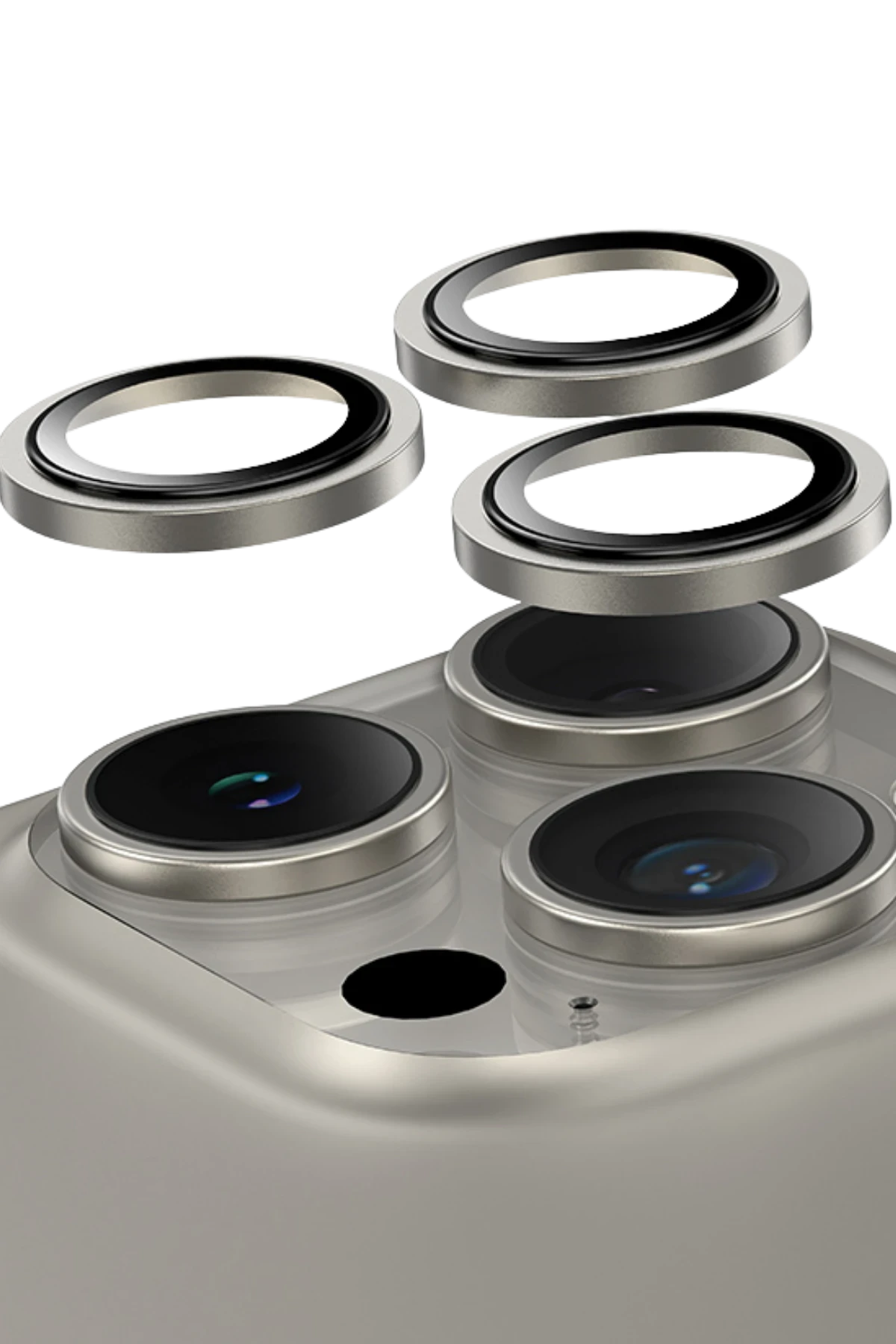 Keephone iPhone 16 Pro Max Capital Alüminyum AR Kamera Lens Koruyucu