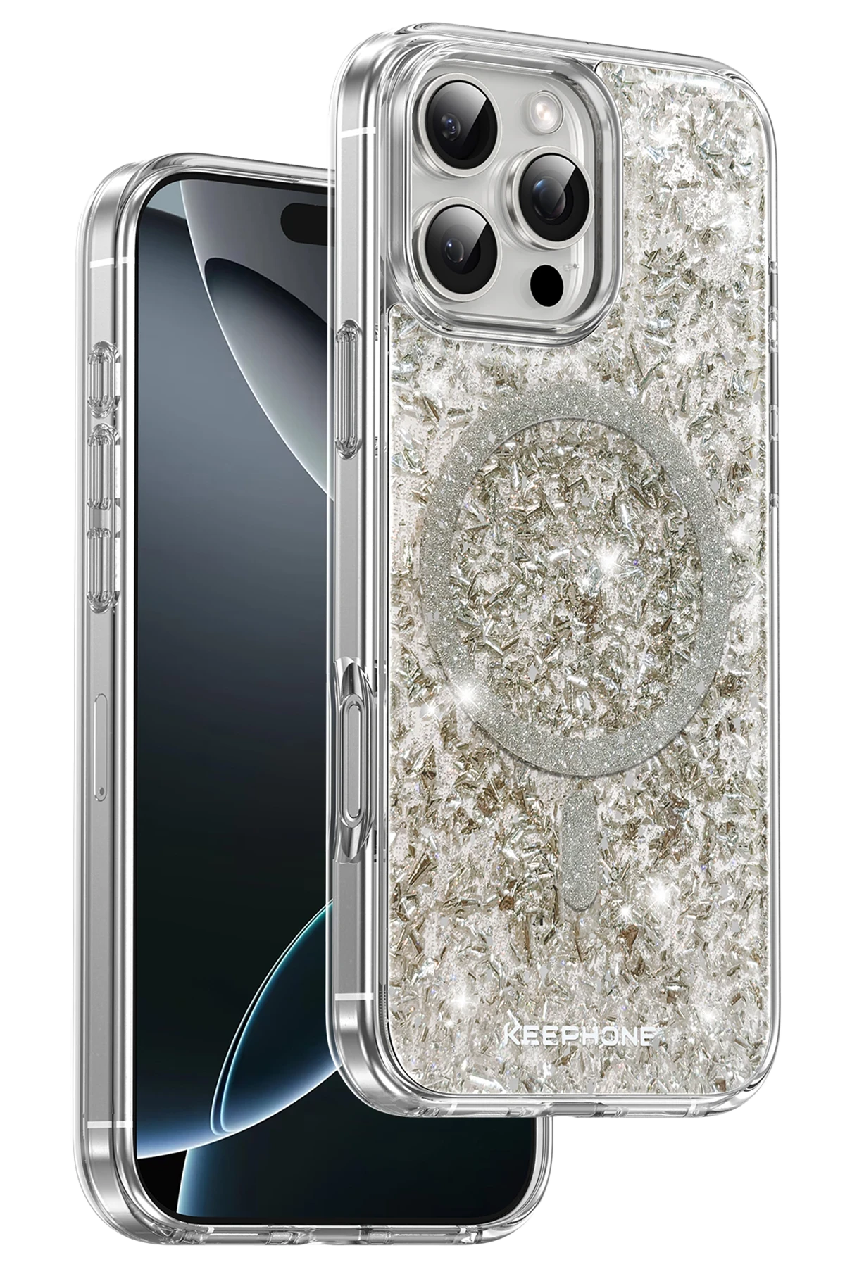 Keephone iPhone 16 Pro Max Interstellar Glitter Magsafe Telefon Kılıfı