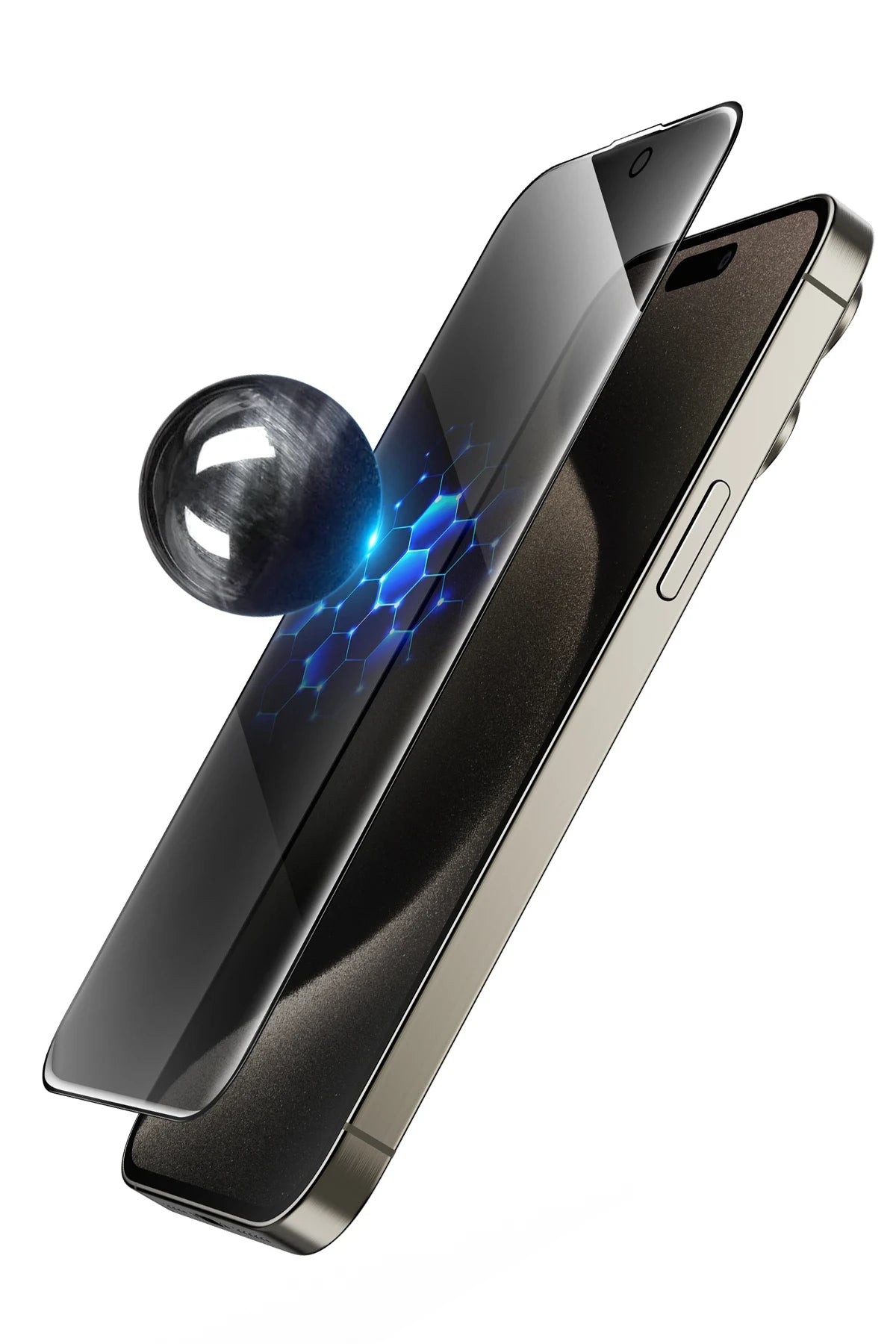 Keephone iPhone 16 Pro UltraCurve Privacy 3D Cam Ekran Koruyucu