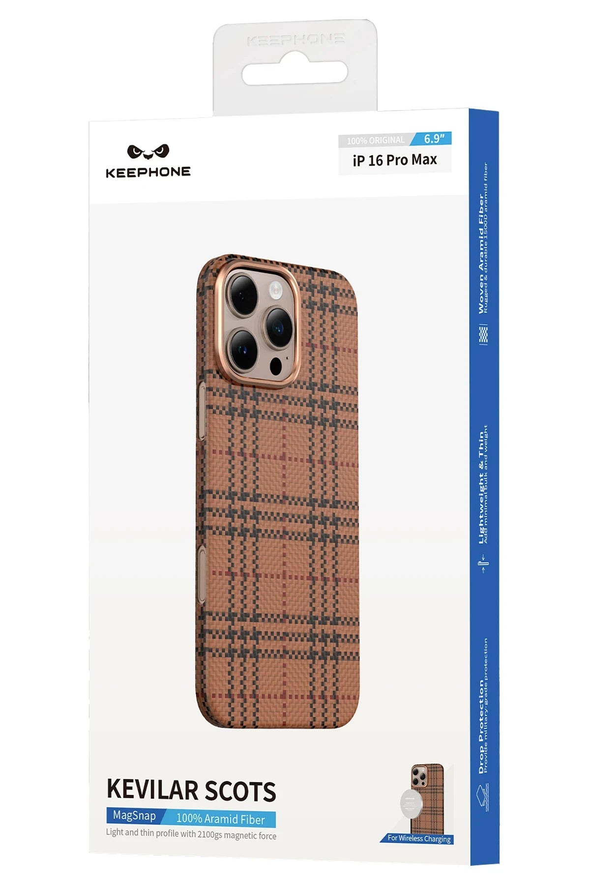 Keephone iPhone 16 Scots Kevlar Magsafe Telefon Kılıfı