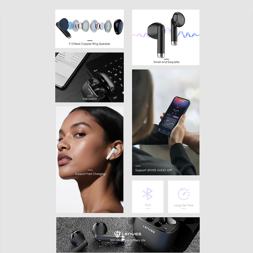 Lenyes Air 102 TWS Kulak İçi Bluetooth v5.4 Kulaklık – Cepax