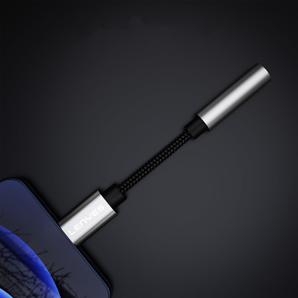 Lenyes AX105 Type-C to 3.5mm Aux Çevirici Örgülü Ses Adaptörü