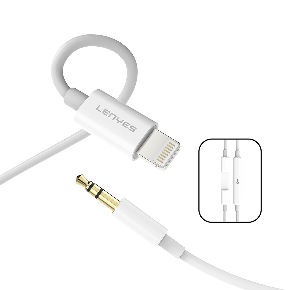 Lenyes AX106 Lightning to 3.5mm AUX Audio Kablo 1M
