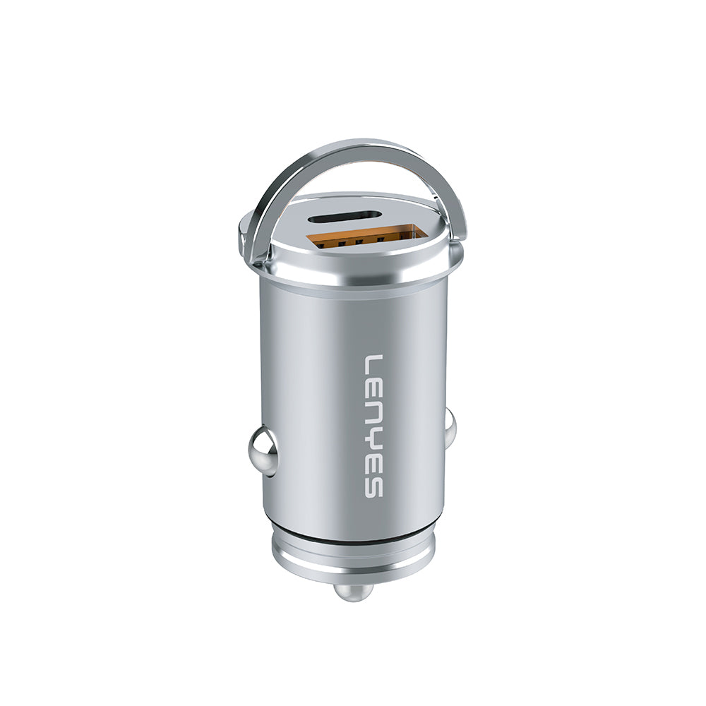 Lenyes CA60 Hızlı Şarj Özellikli Dual Type-C + USB-A Portlu Mini Araç Şarj Aleti PD 45W