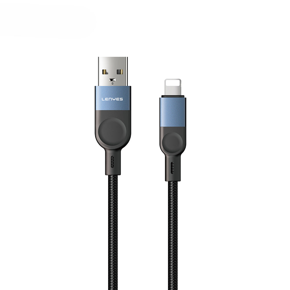 Lenyes LC514 USB-A to Lightning Hızlı Şarj Özellikli Örgülü 15W 1 Metre Data ve Şarj Kablosu