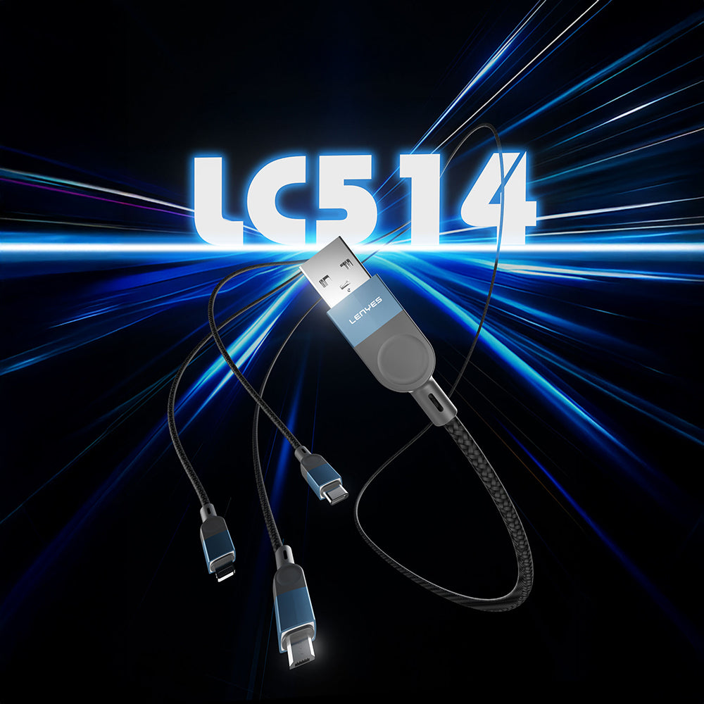 Lenyes LC514 USB-A to Lightning Hızlı Şarj Özellikli Örgülü 15W 1 Metre Data ve Şarj Kablosu