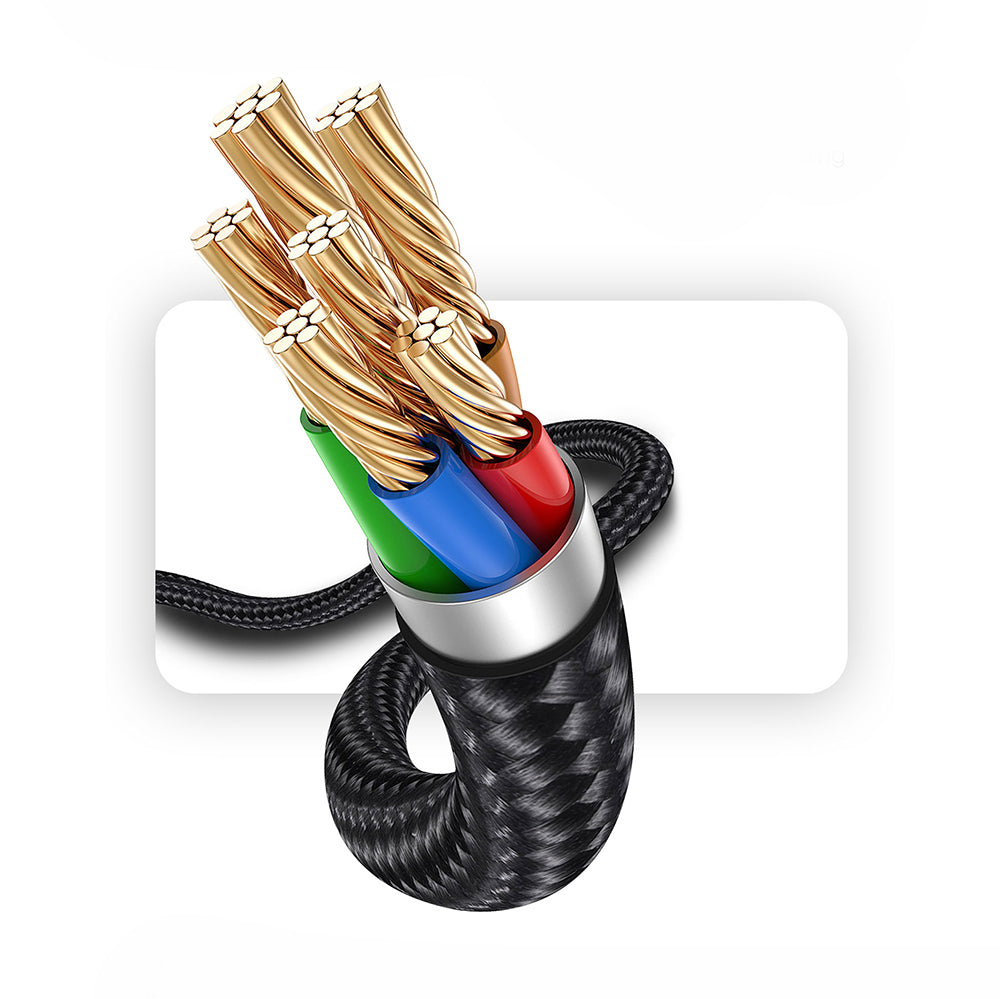 Lenyes LC514 USB-A to Lightning Hızlı Şarj Özellikli Örgülü 15W 1 Metre Data ve Şarj Kablosu