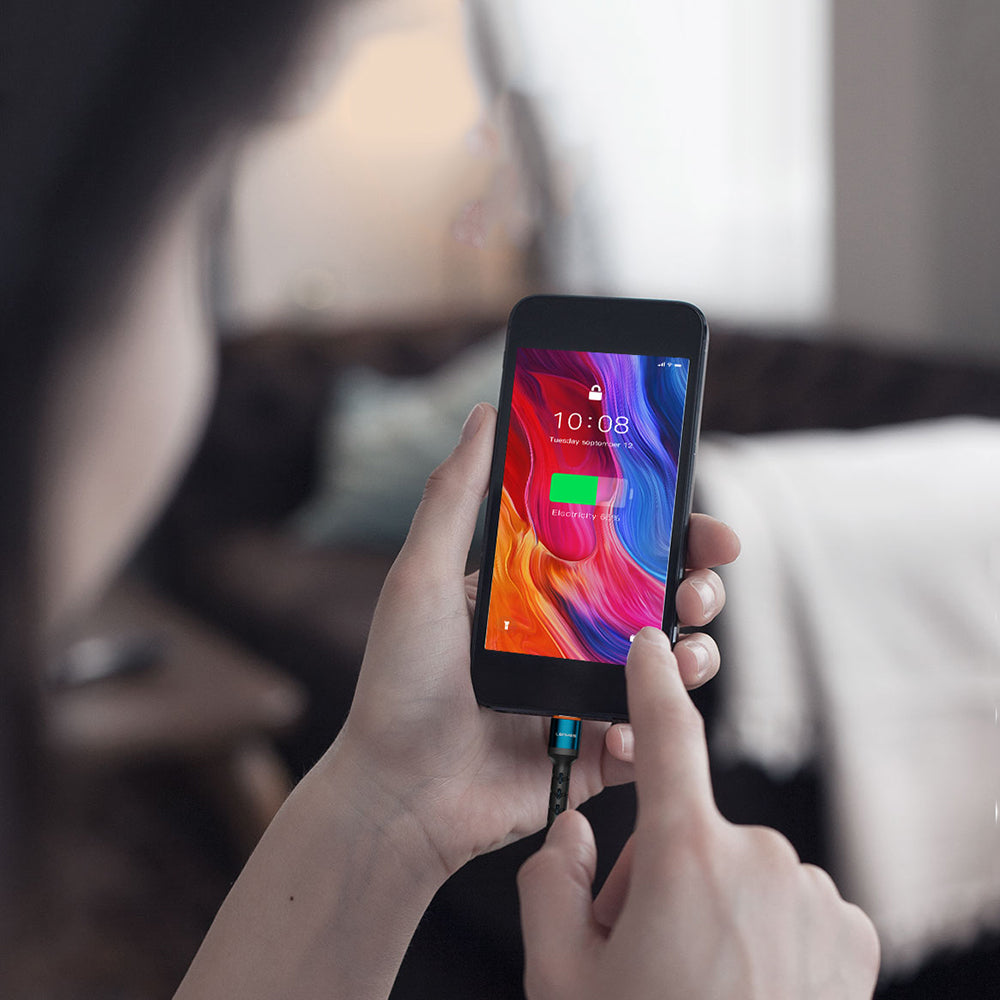 Lenyes LC515 Type-C to Lightning Hızlı Şarj Özellikli Örgülü Data ve Şarj Kablosu 30W 1M