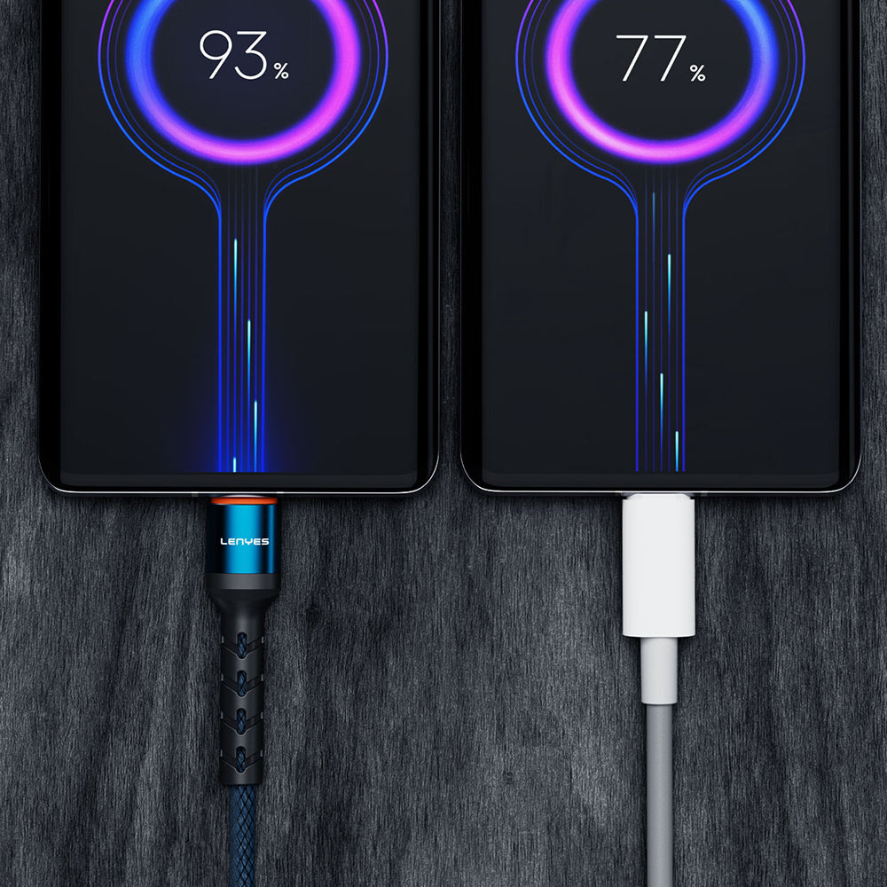 Lenyes LC515 USB-A to Lightning Hızlı Şarj Özellikli Örgülü 3A 1 Metre Data ve Şarj Kablosu