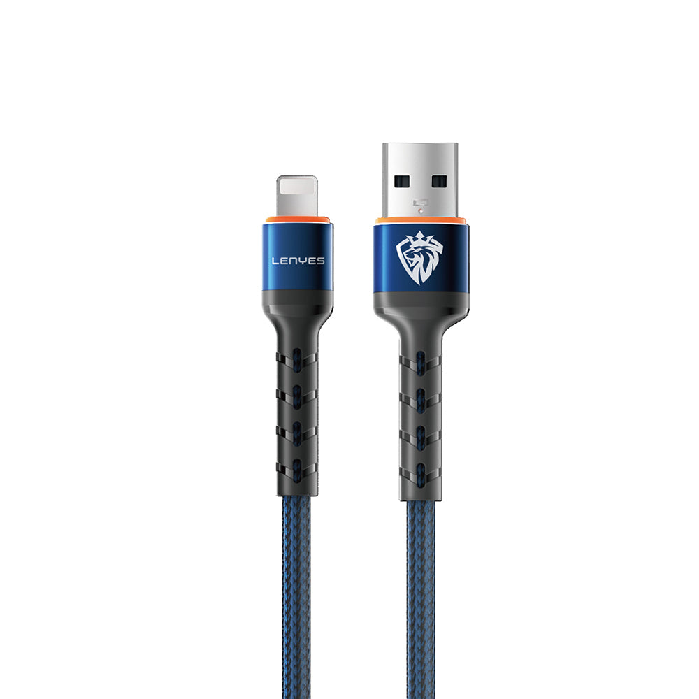 Lenyes LC515 USB-A to Lightning Hızlı Şarj Özellikli Örgülü 3A 1 Metre Data ve Şarj Kablosu